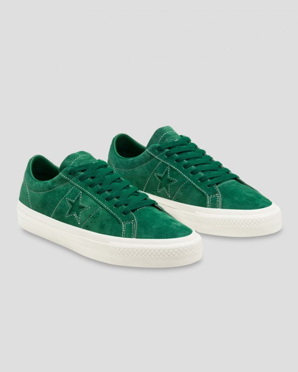 Converse One Star Pro Pigskin Suede Grøn Sko Danmark - Converse Lave Sneakers Herre - 74195IYUM